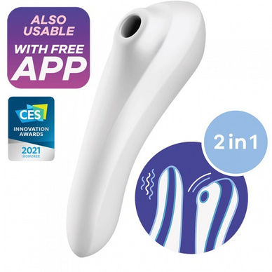 Stymulator łechtaczki z wibratorem Satisfyer Dual Pleasure White
